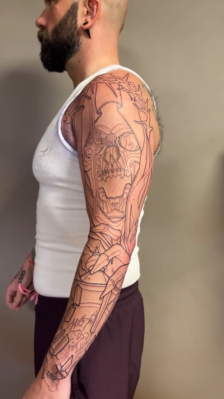Tattoo by @brandonbadluck — black_and_grey, realism