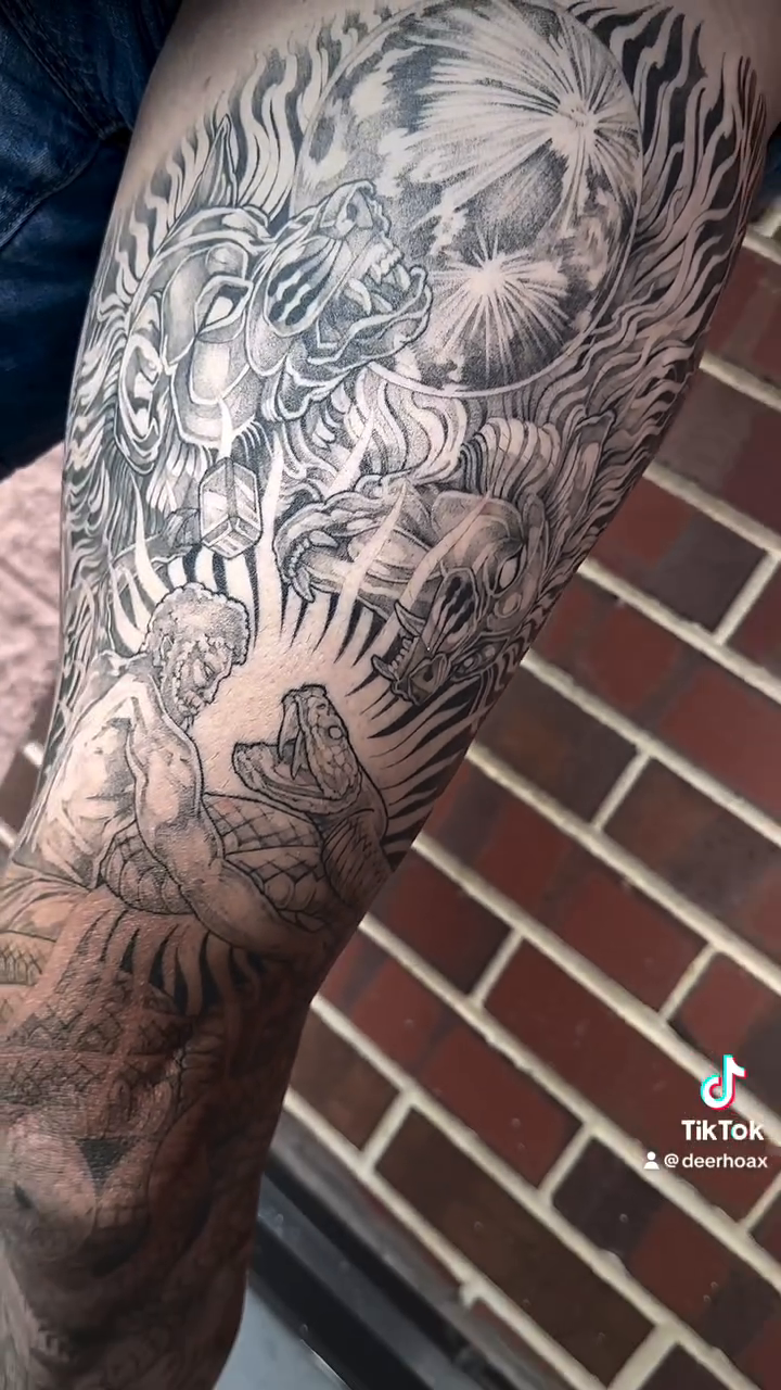 Tattoo by @deerhoax — japanese_irezumi, black_and_grey