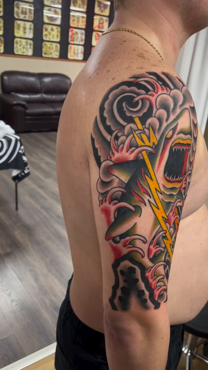 Tattoo by @erikday27 — japanese_irezumi, american_traditional