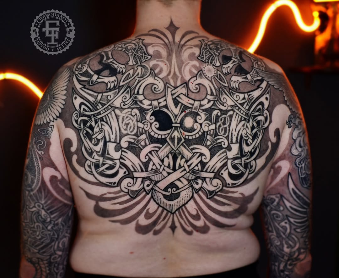 Tattoo by @chemodanov11 — blackwork, geometric