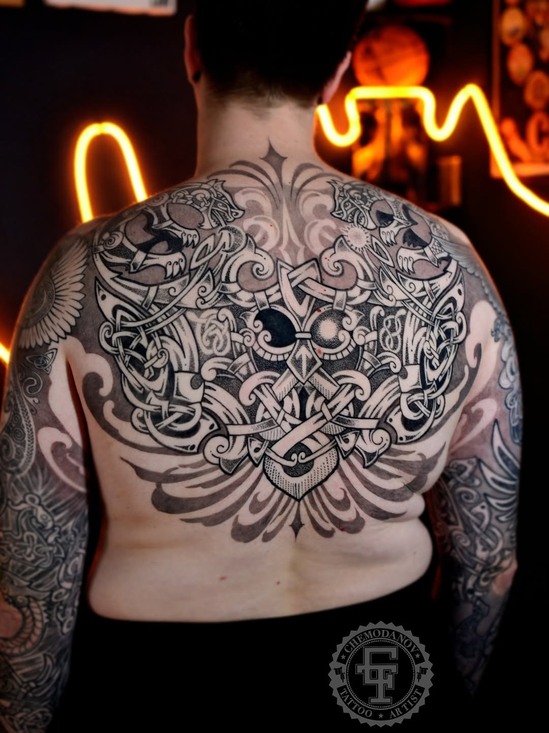 Tattoo by @chemodanov11 — blackwork, geometric