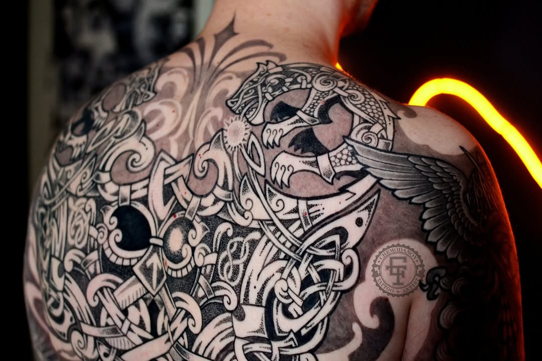 Tattoo by @chemodanov11 — blackwork, geometric