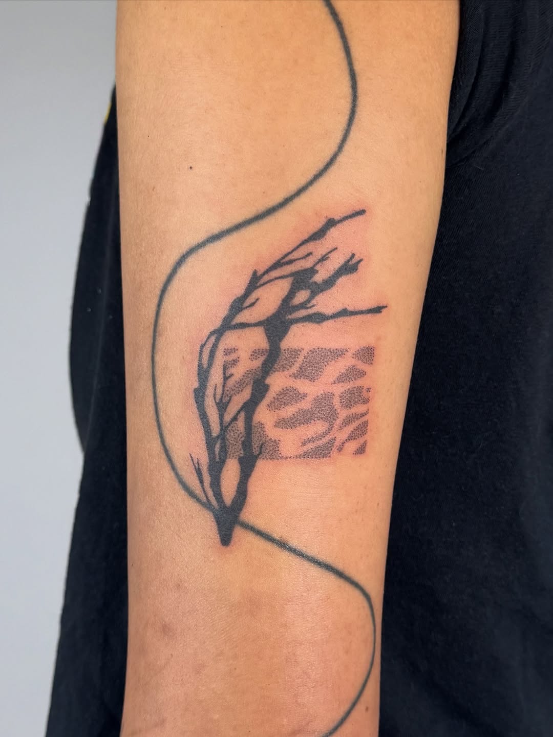 Tattoo by @poke.aaa.dots — black_and_grey, dotwork