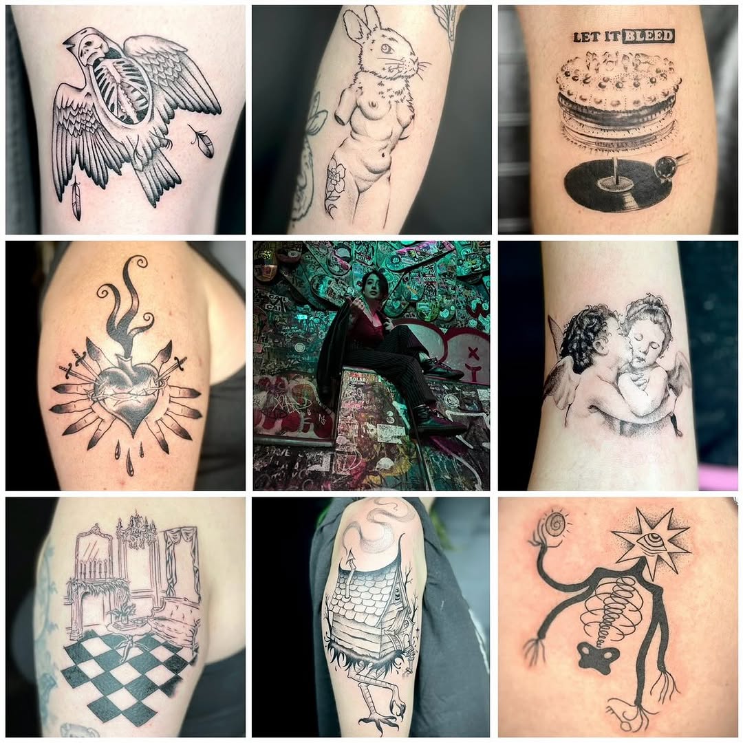 Tattoo by @imaginary_rubbish — blackwork, illustrative
