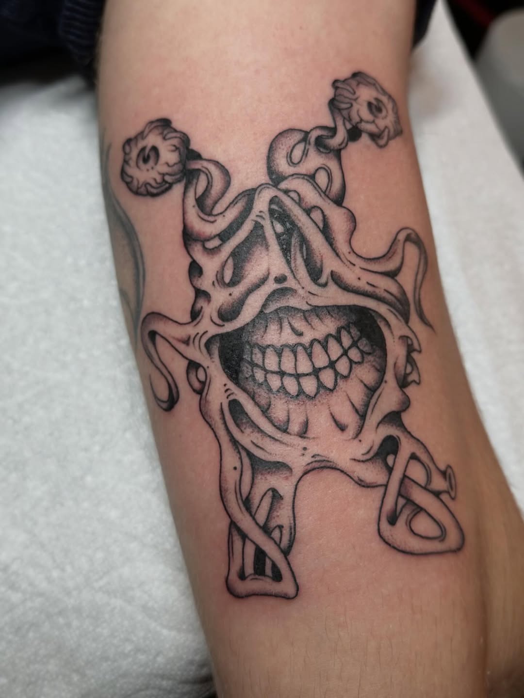 Tattoo by @lijxmachina — dark_realism, black_and_grey