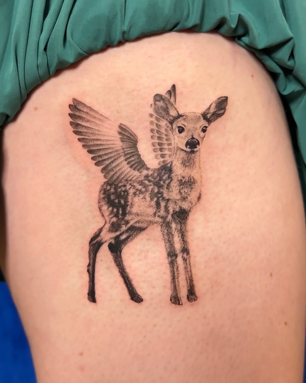 Tattoo by @tatz_doll โ realism, black_and_grey