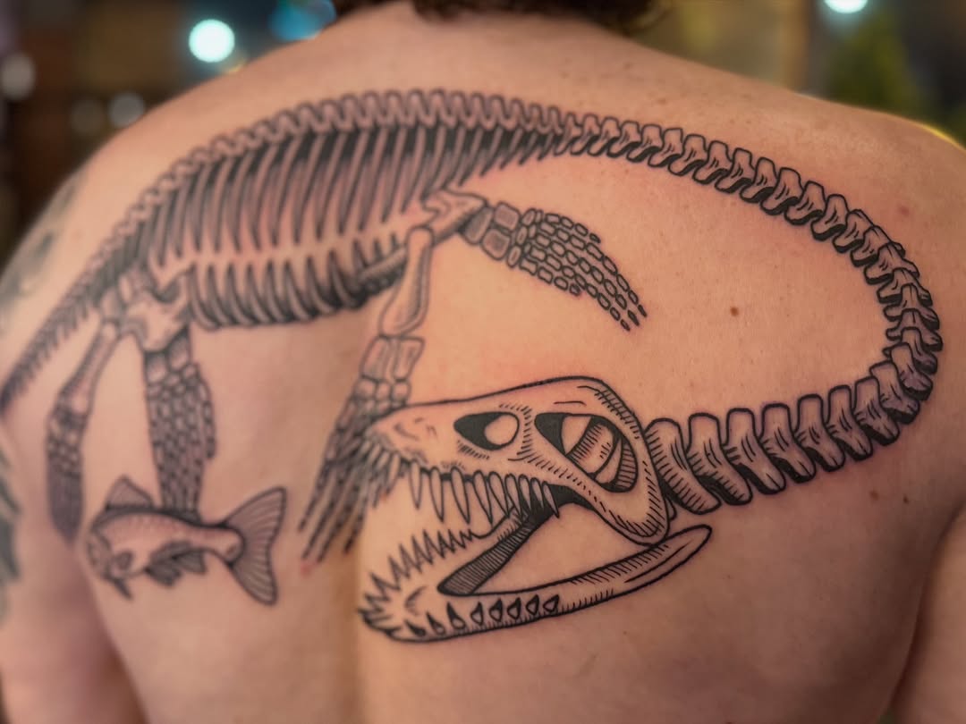 Tattoo by @_haloink_ — illustrative, black_and_grey
