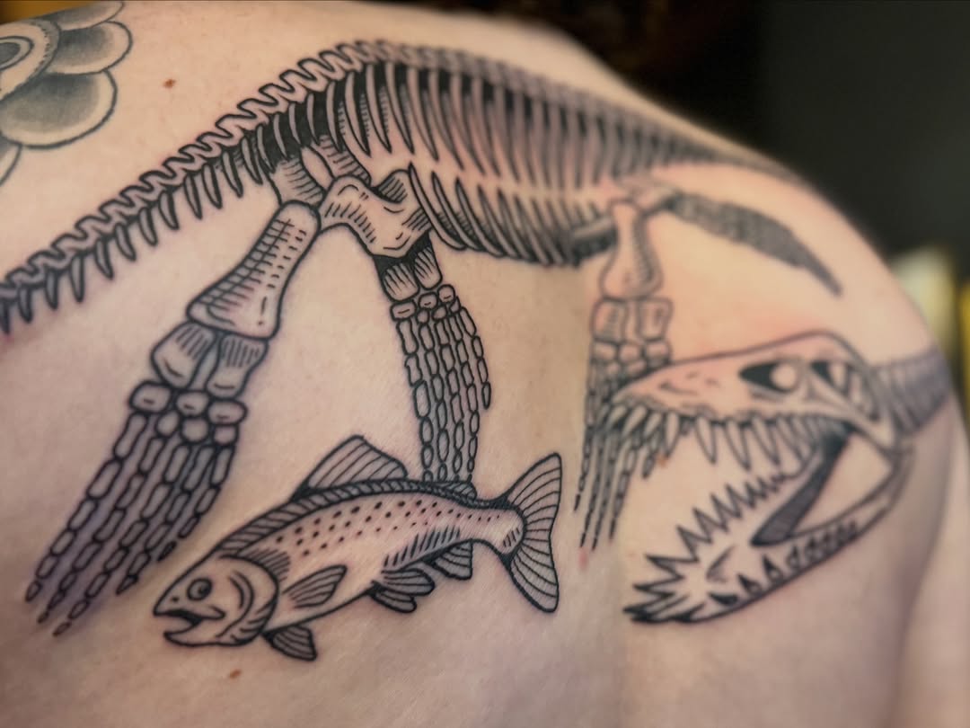 Tattoo by @_haloink_ — illustrative, black_and_grey
