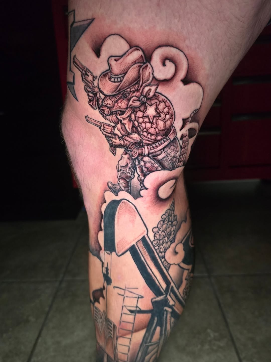 Tattoo by @samlg.tattoo — new_school, black_and_grey