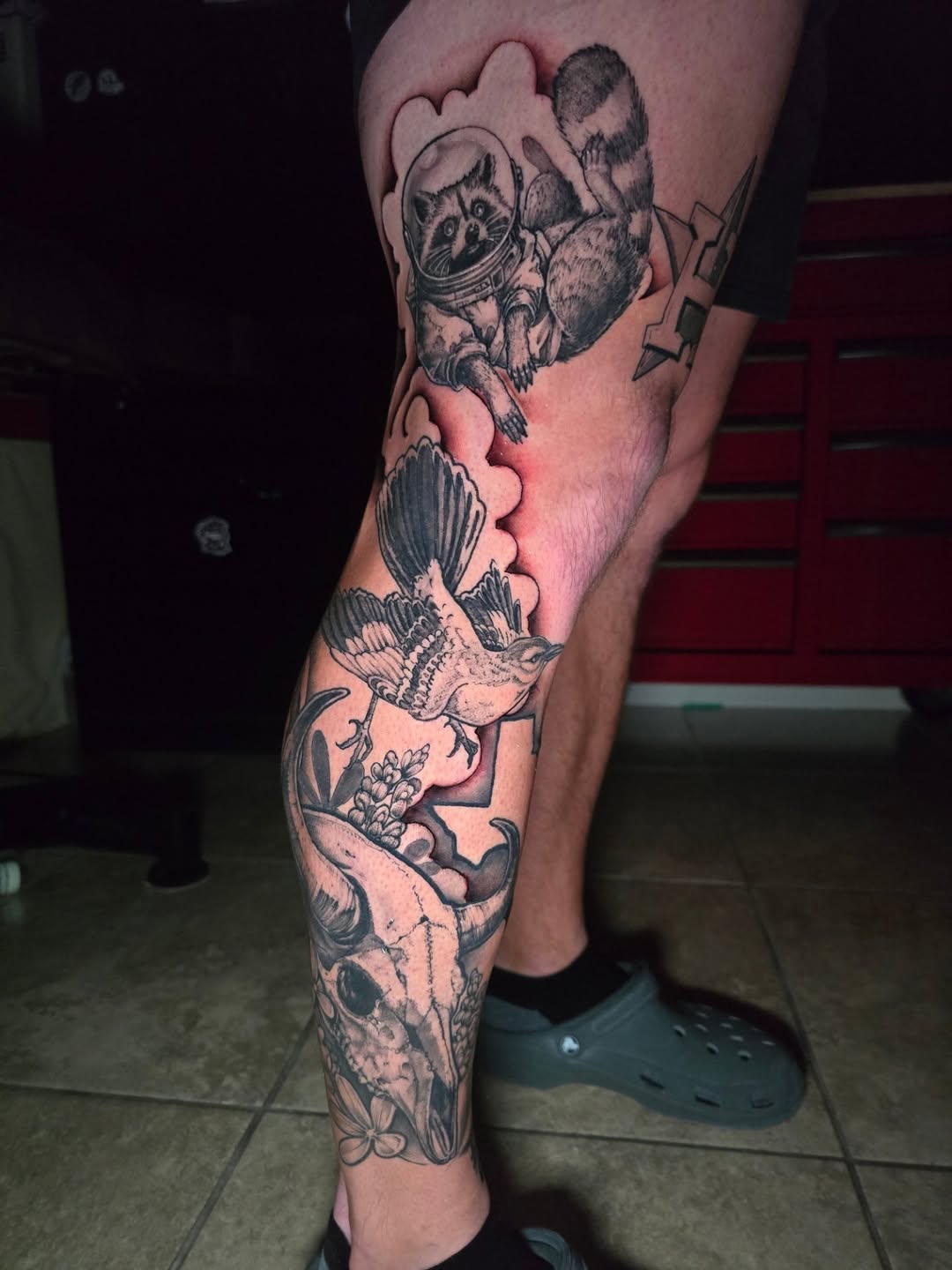 Tattoo by @samlg.tattoo — realism, black_and_grey