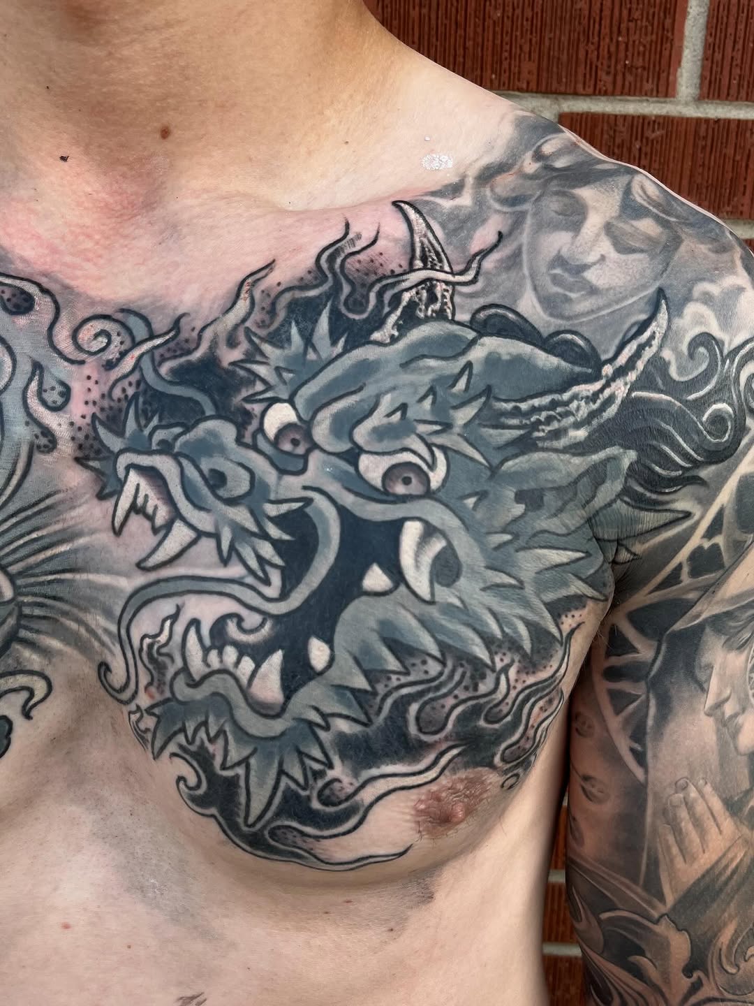 Tattoo by @messa.tattoo — japanese_irezumi, black_and_grey