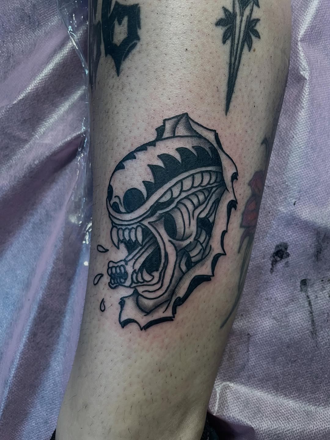 Tattoo by @scare_bear_tattoos — american_traditional, illustrative
