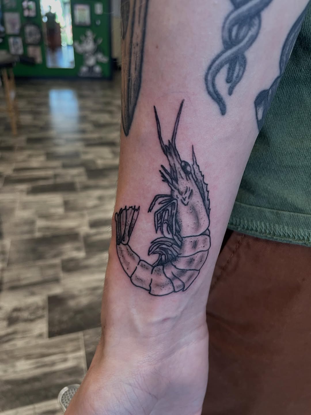 Tattoo by @scare_bear_tattoos — illustrative, black_and_grey