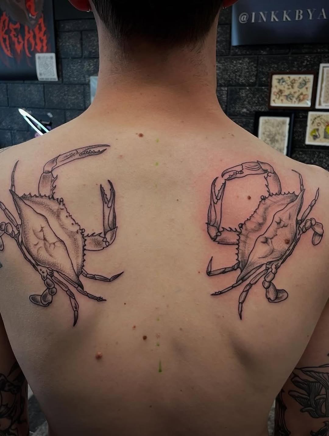 Tattoo by @scare_bear_tattoos — illustrative, black_and_grey
