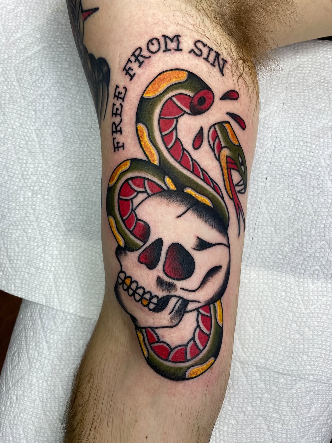 Tattoo by @aaronmasterstattoos — american_traditional, lettering_script