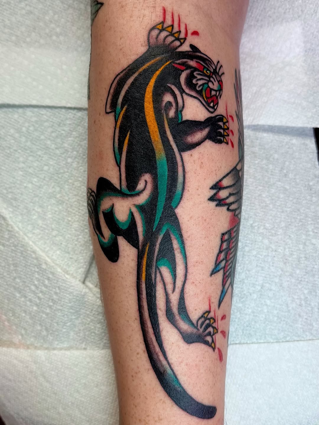Tattoo by @christine_montoya.art — american_traditional, illustrative