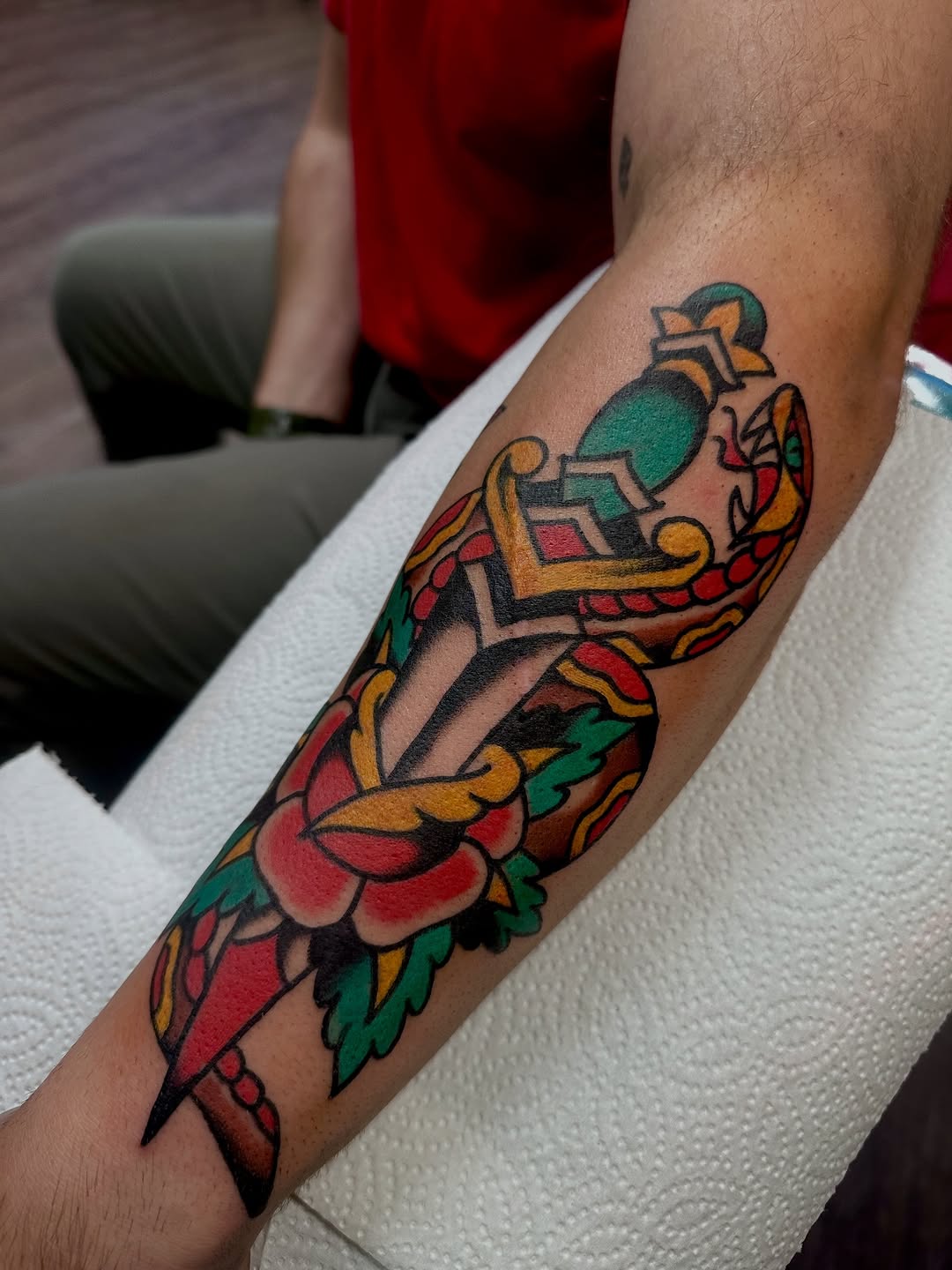 Tattoo by @christine_montoya.art — american_traditional, illustrative