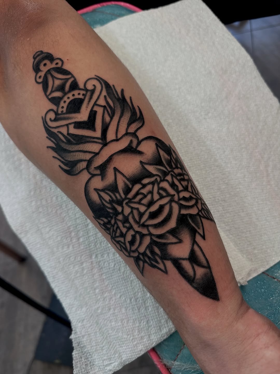 Tattoo by @christine_montoya.art — american_traditional, black_and_grey