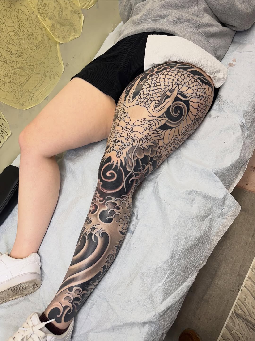 Tattoo by @etbennett_tattoo — japanese_irezumi, black_and_grey