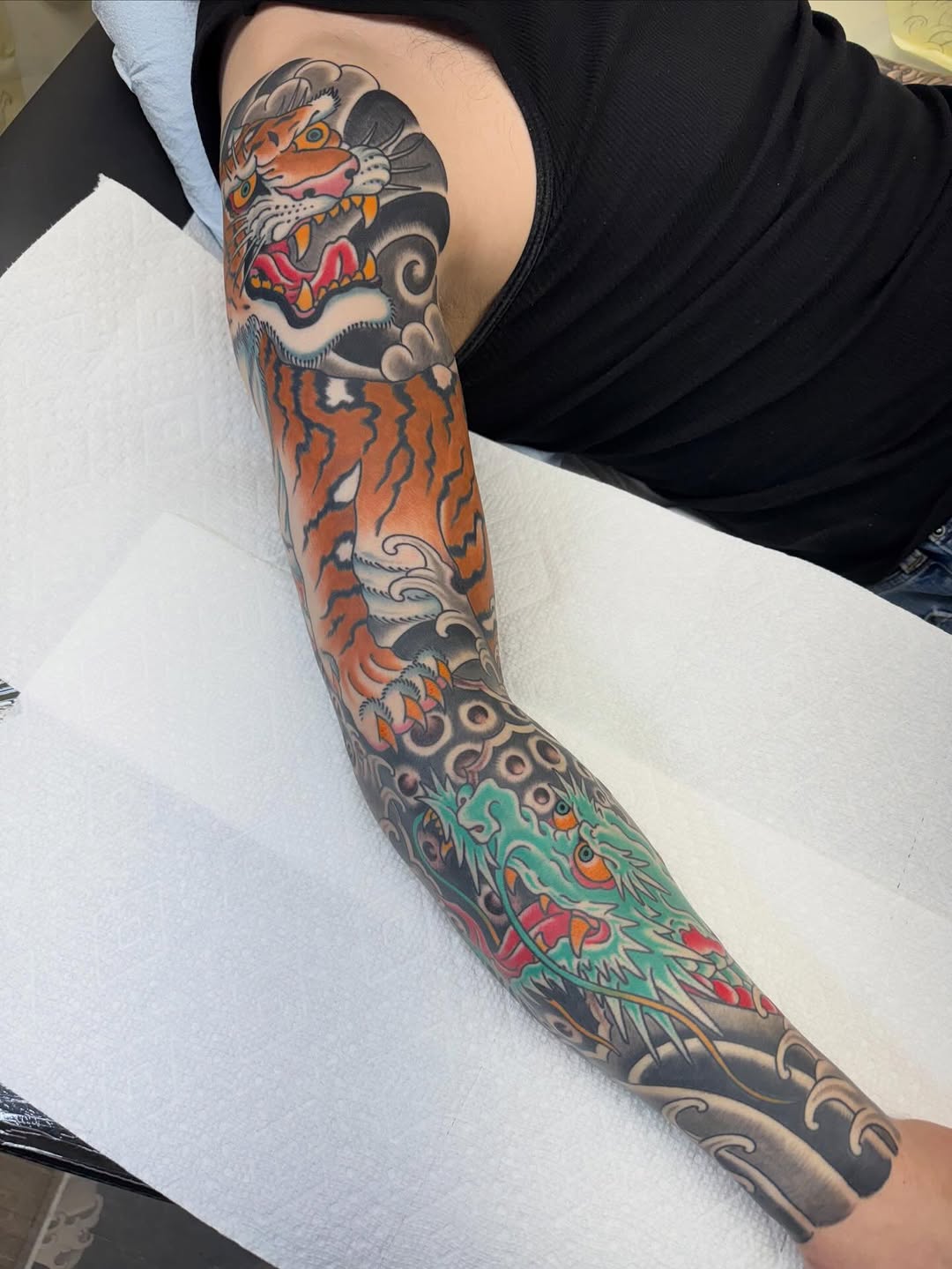 Tattoo by @etbennett_tattoo — japanese_irezumi, black_and_grey