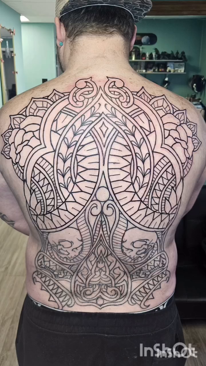 Tattoo by @beardsley_tattoos — geometric, blackwork