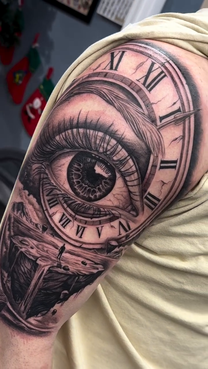 Tattoo by @mikehudsontattoos — realism, black_and_grey