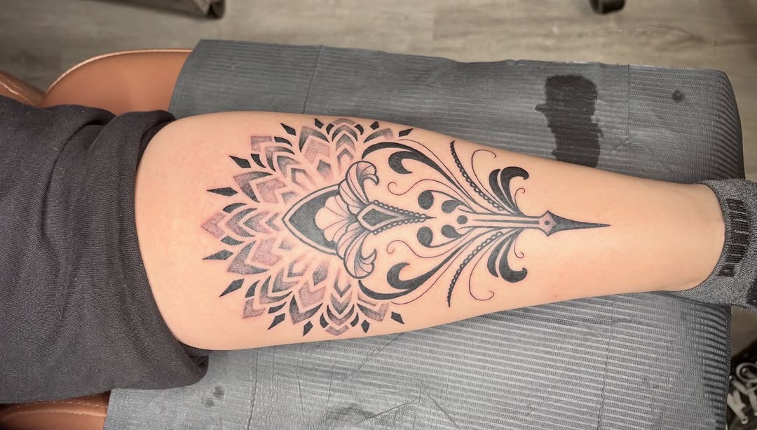 Tattoo by @amberntattoos — ornamental, black_and_grey