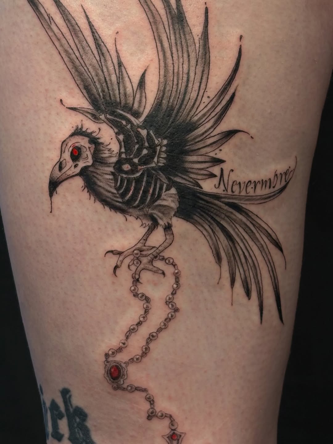 Tattoo by @nomadic.designs β black_and_grey, lettering_script