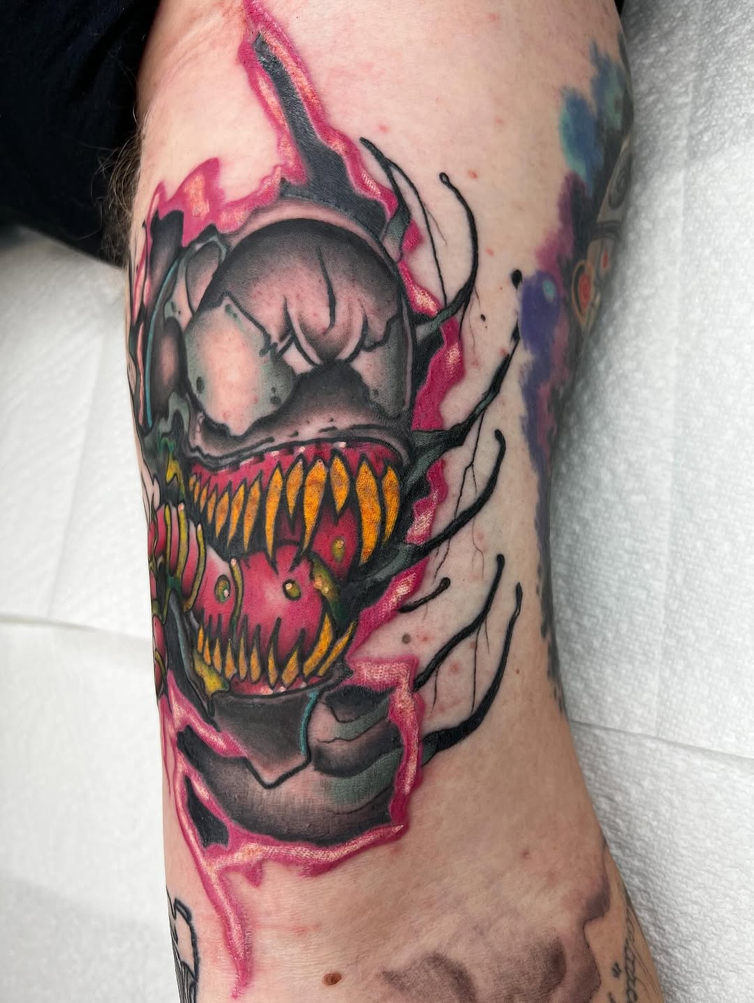 Tattoo by @levigunn_tattoos — new_school, trash_polka