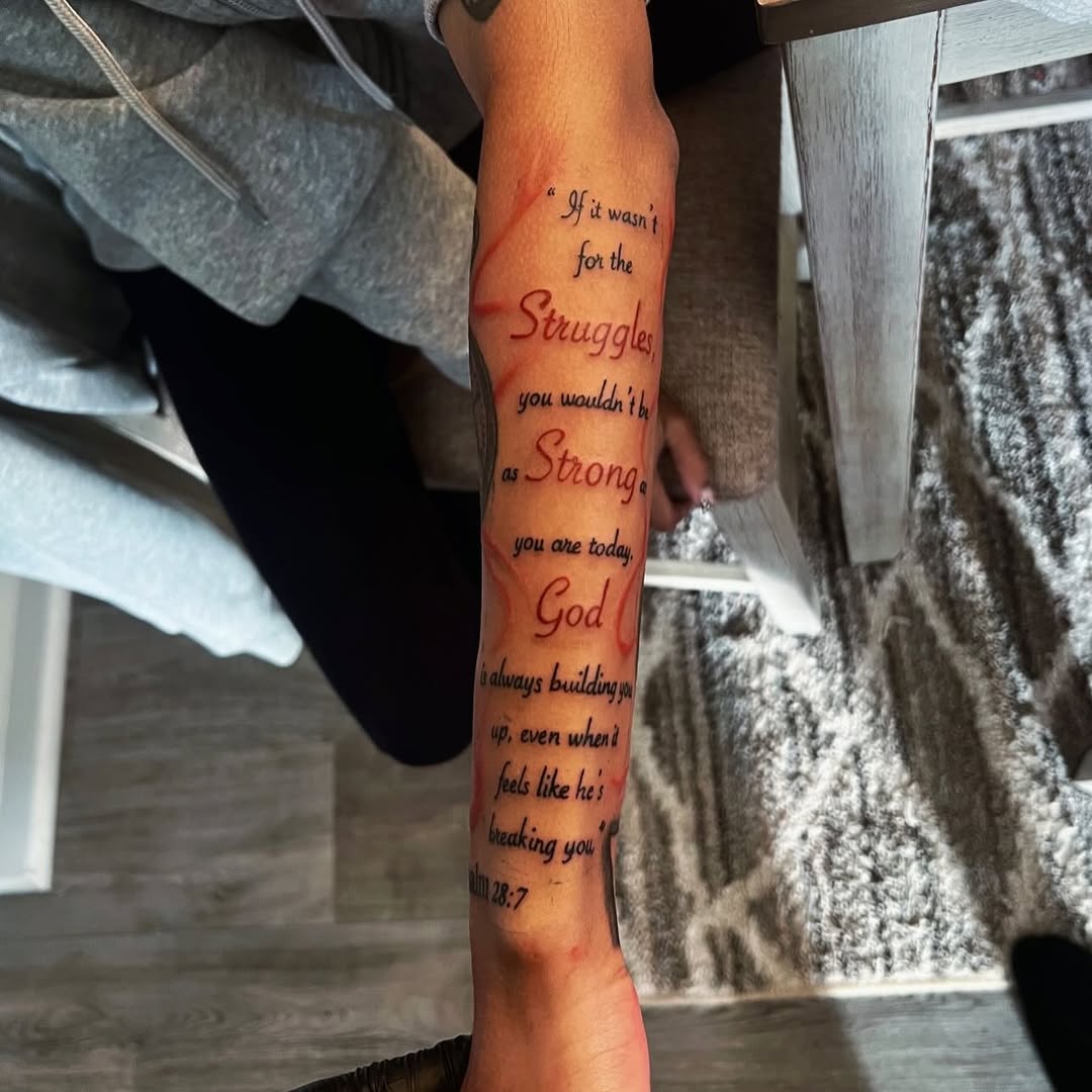 Tattoo by @tattsbyleek โ lettering_script