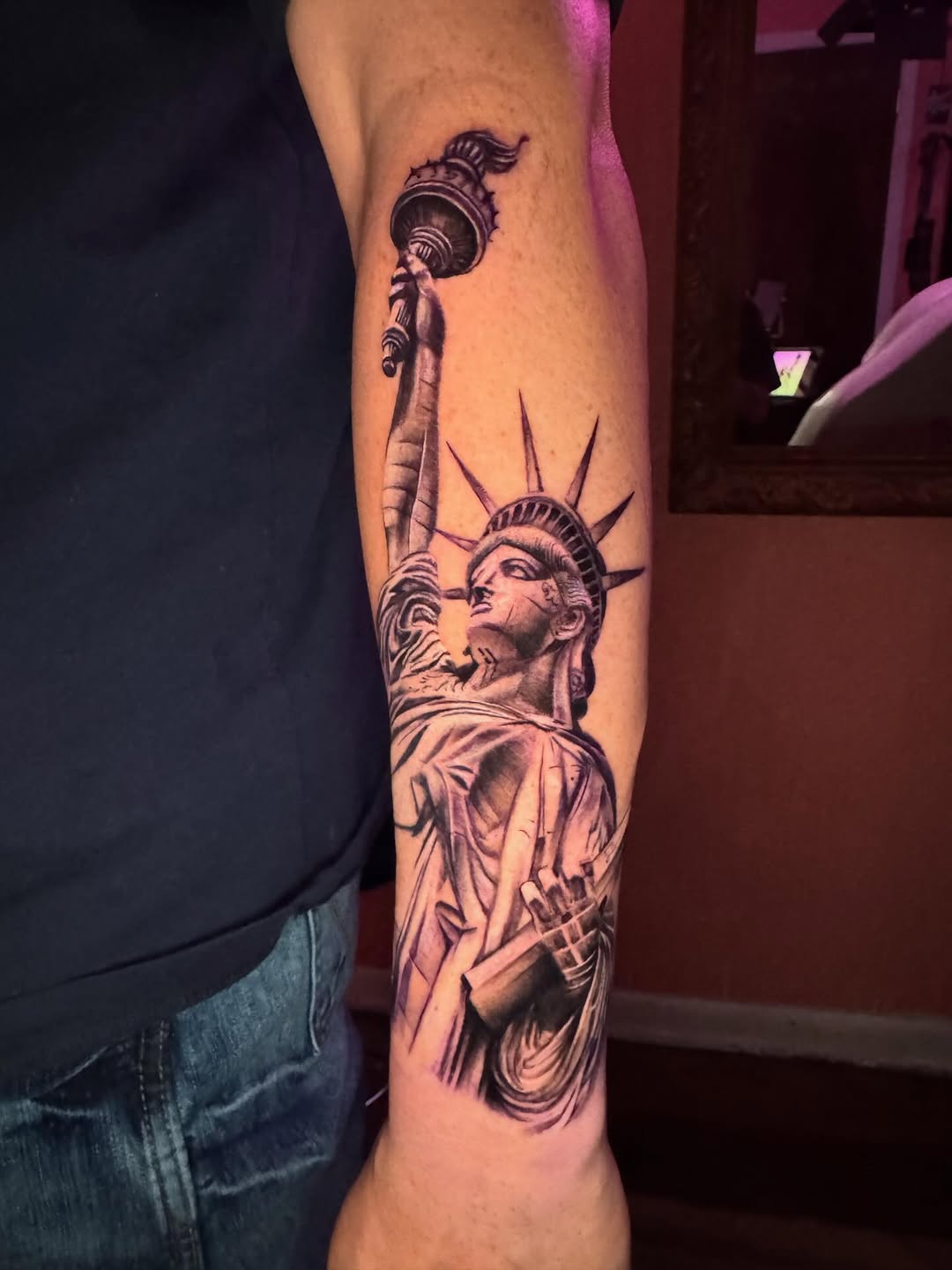 Tattoo by @aarondoestattoos — black_and_grey, realism