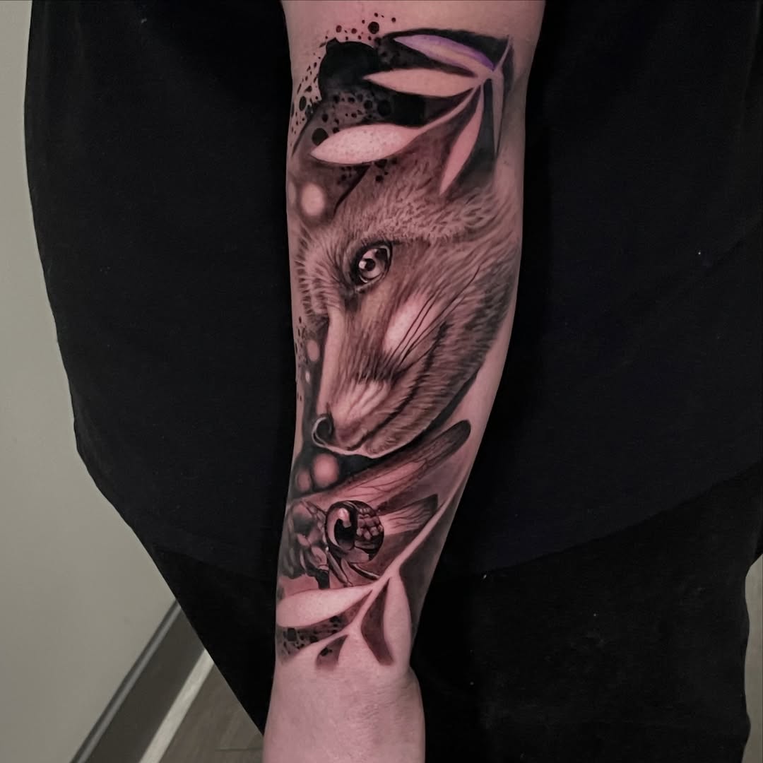 Tattoo by @fishbonestattoo — realism, black_and_grey