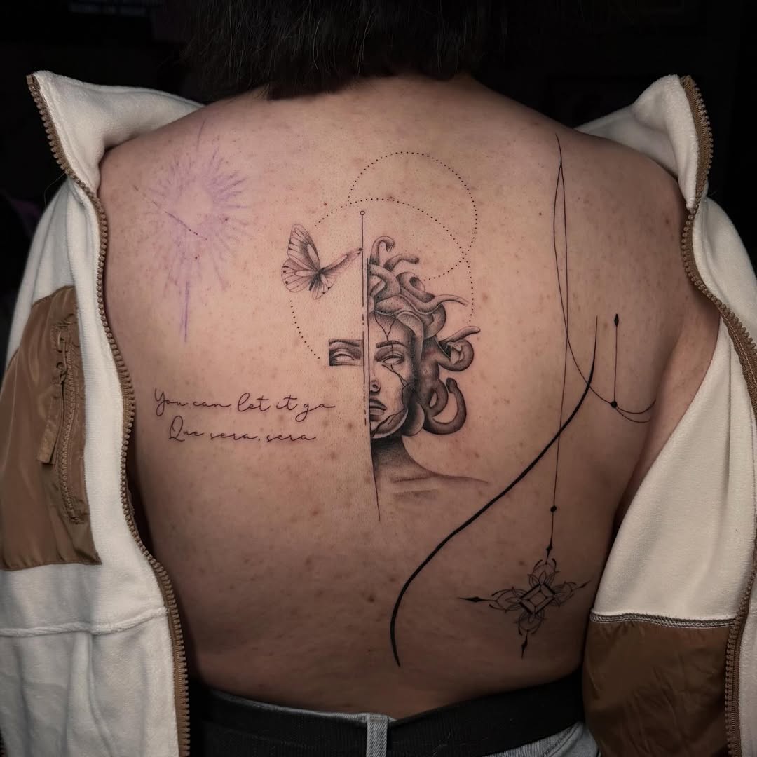 Tattoo by @cvssandra.art — black_and_grey, lettering_script