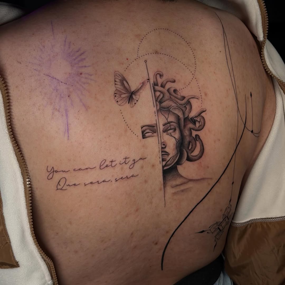 Tattoo by @cvssandra.art — black_and_grey, fine_line