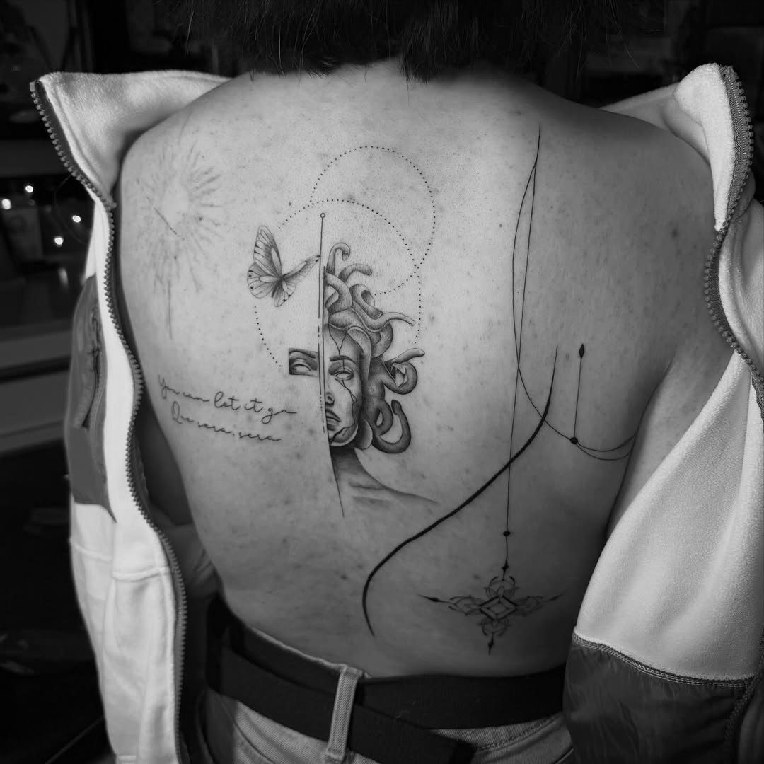 Tattoo by @cvssandra.art — black_and_grey, fine_line