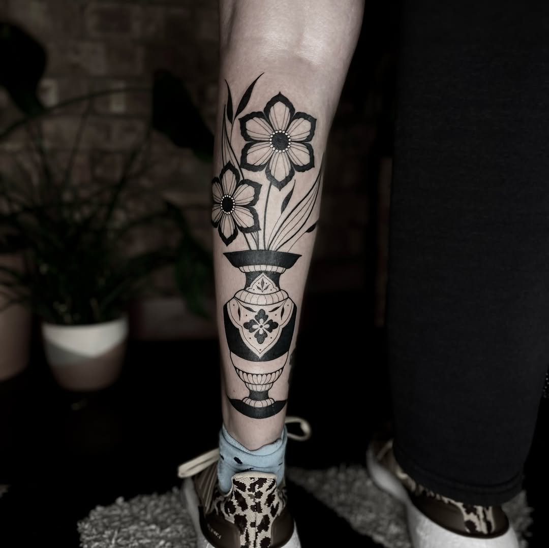 Tattoo by @tatemarthatattoo — black_and_grey, ornamental