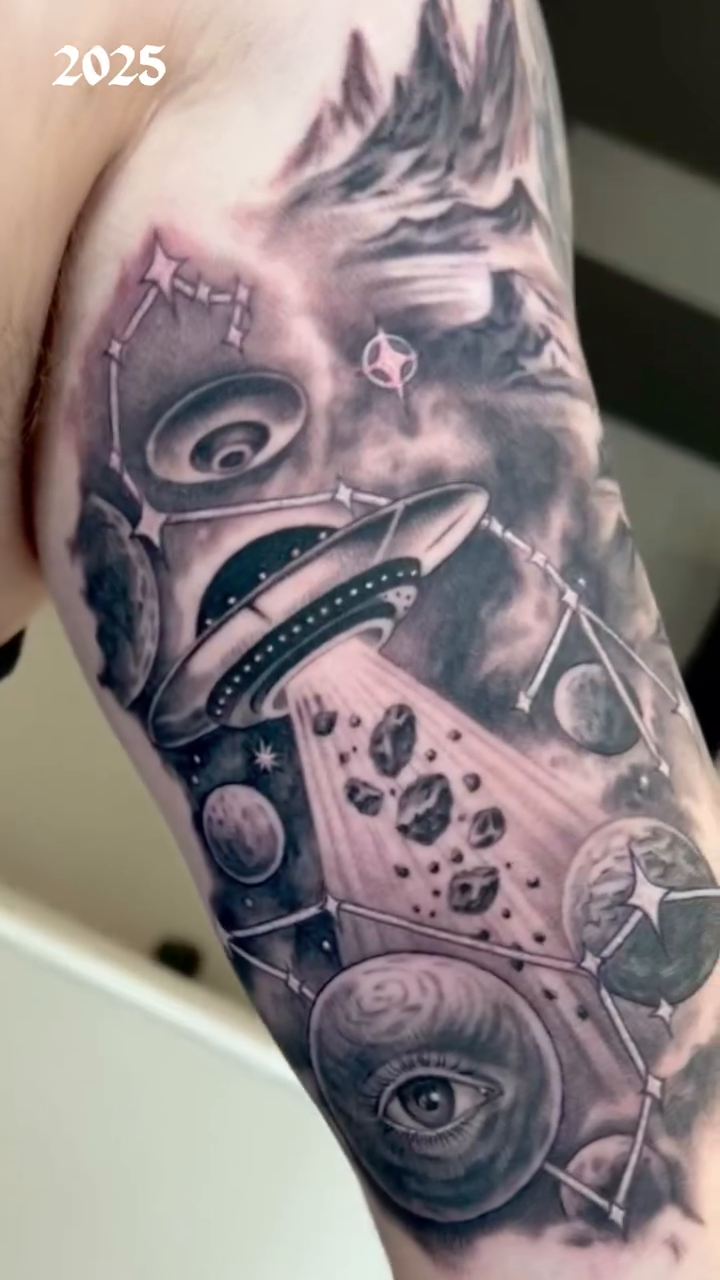 Tattoo by @emlectric_ — black_and_grey, realism
