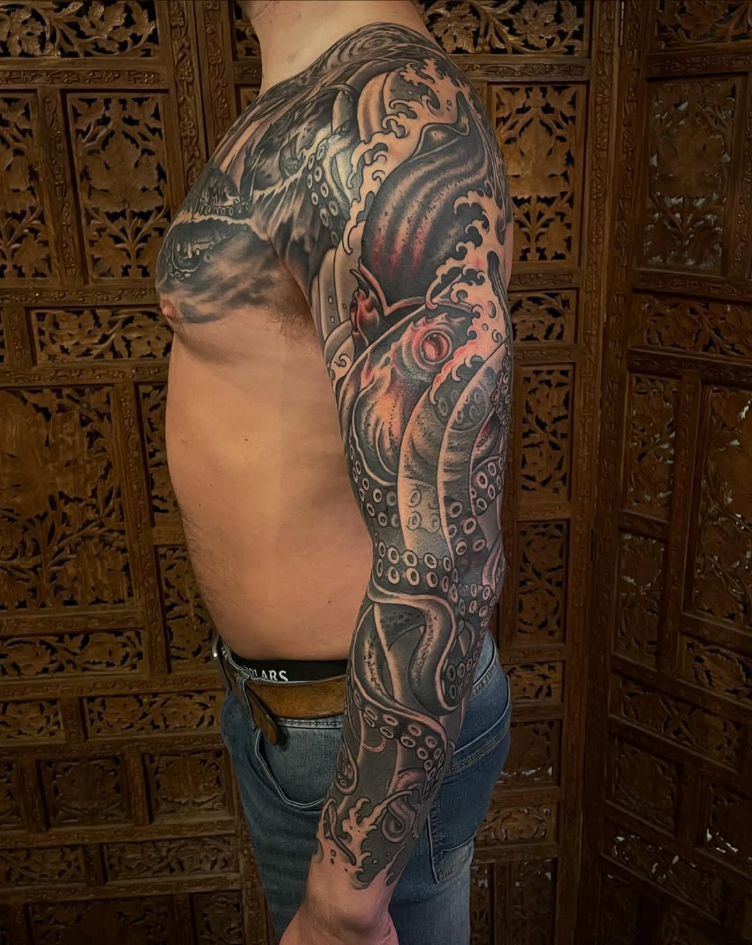 Tattoo by @baronvonphil โ japanese_irezumi, black_and_grey