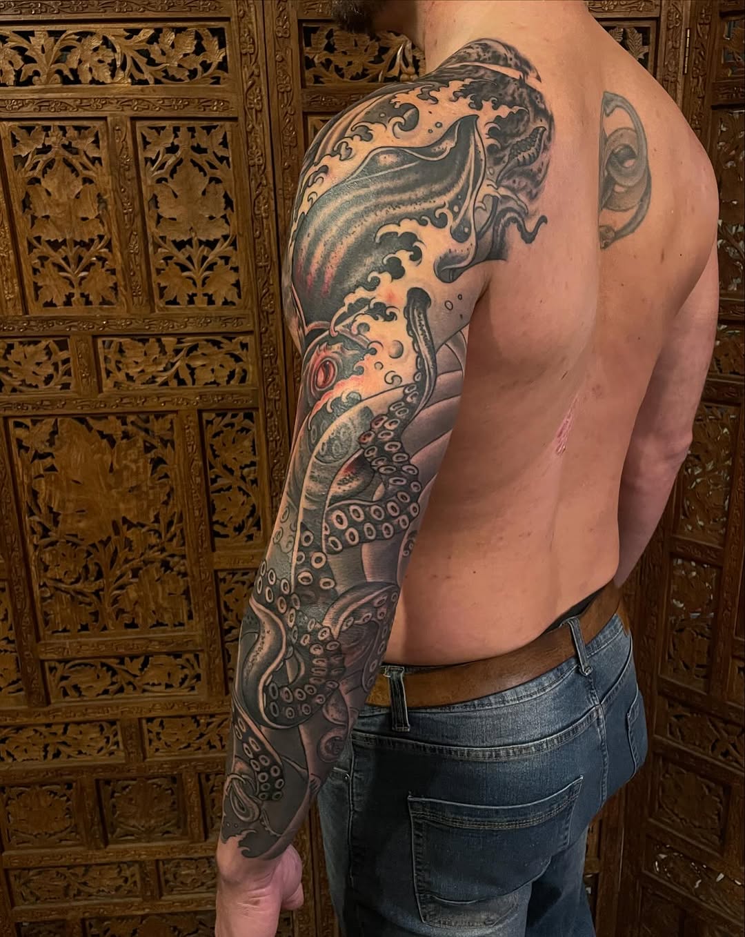 Tattoo by @baronvonphil โ japanese_irezumi, black_and_grey