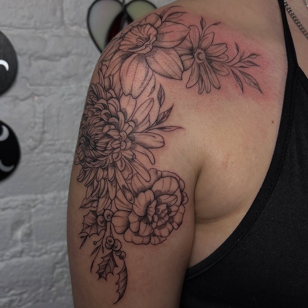 Tattoo by @_babytatt — black_and_grey