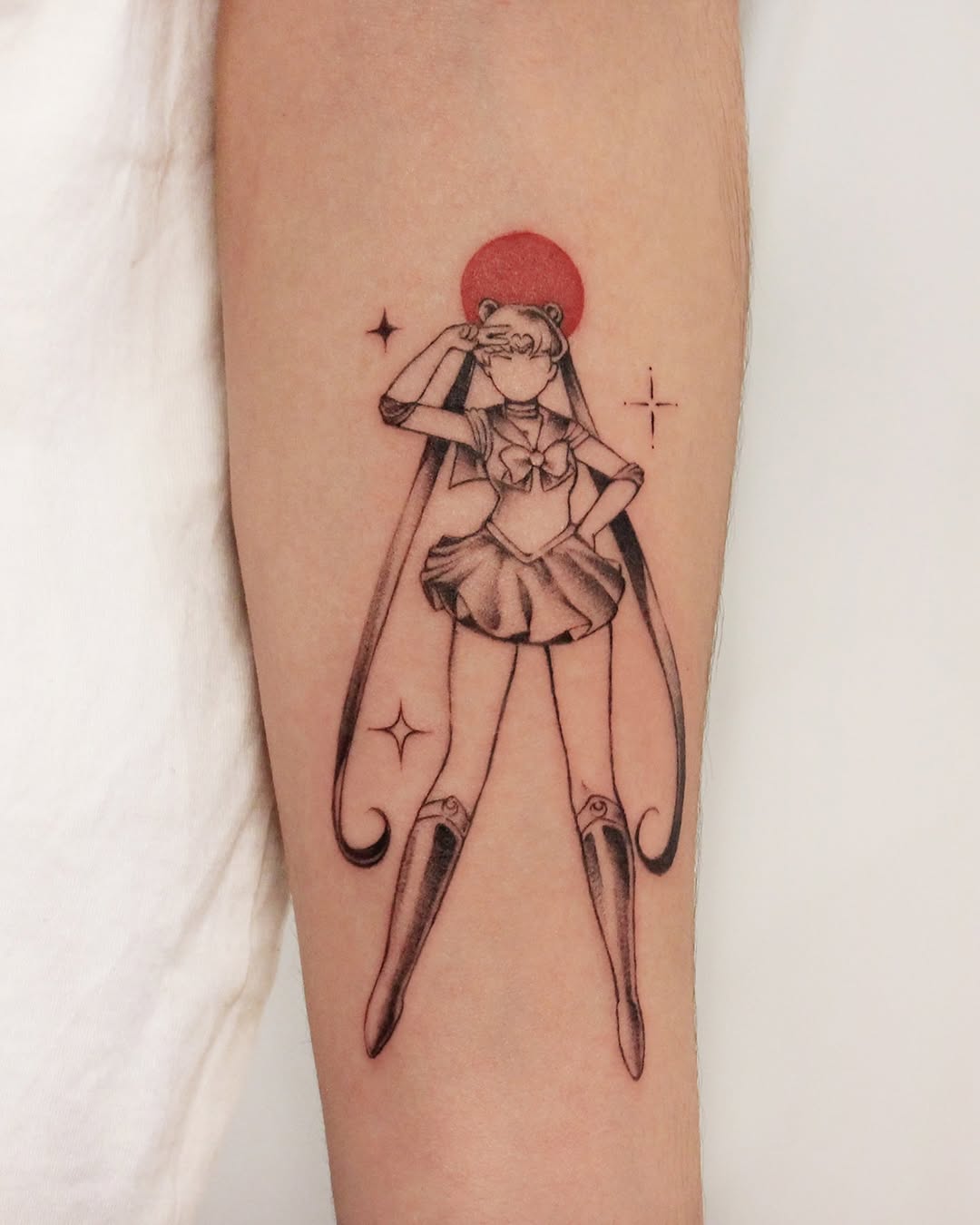 Tattoo by @heio.f — anime, fine_line