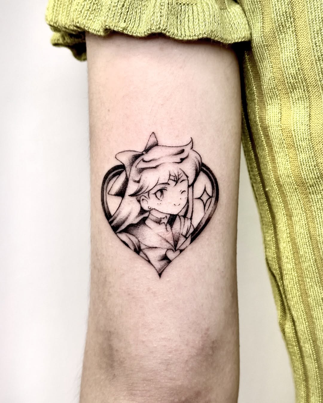 Tattoo by @heio.f — anime, fine_line