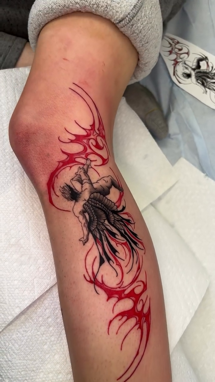 Tattoo by @blair_witch_ink โ black_and_grey, trash_polka