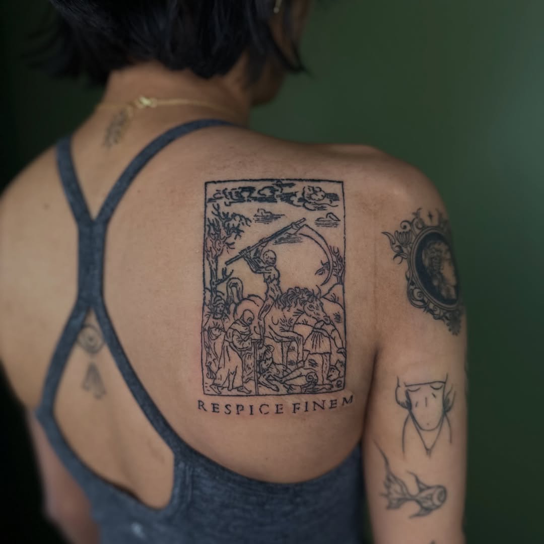 Tattoo by @tapiotats — illustrative, lettering_script