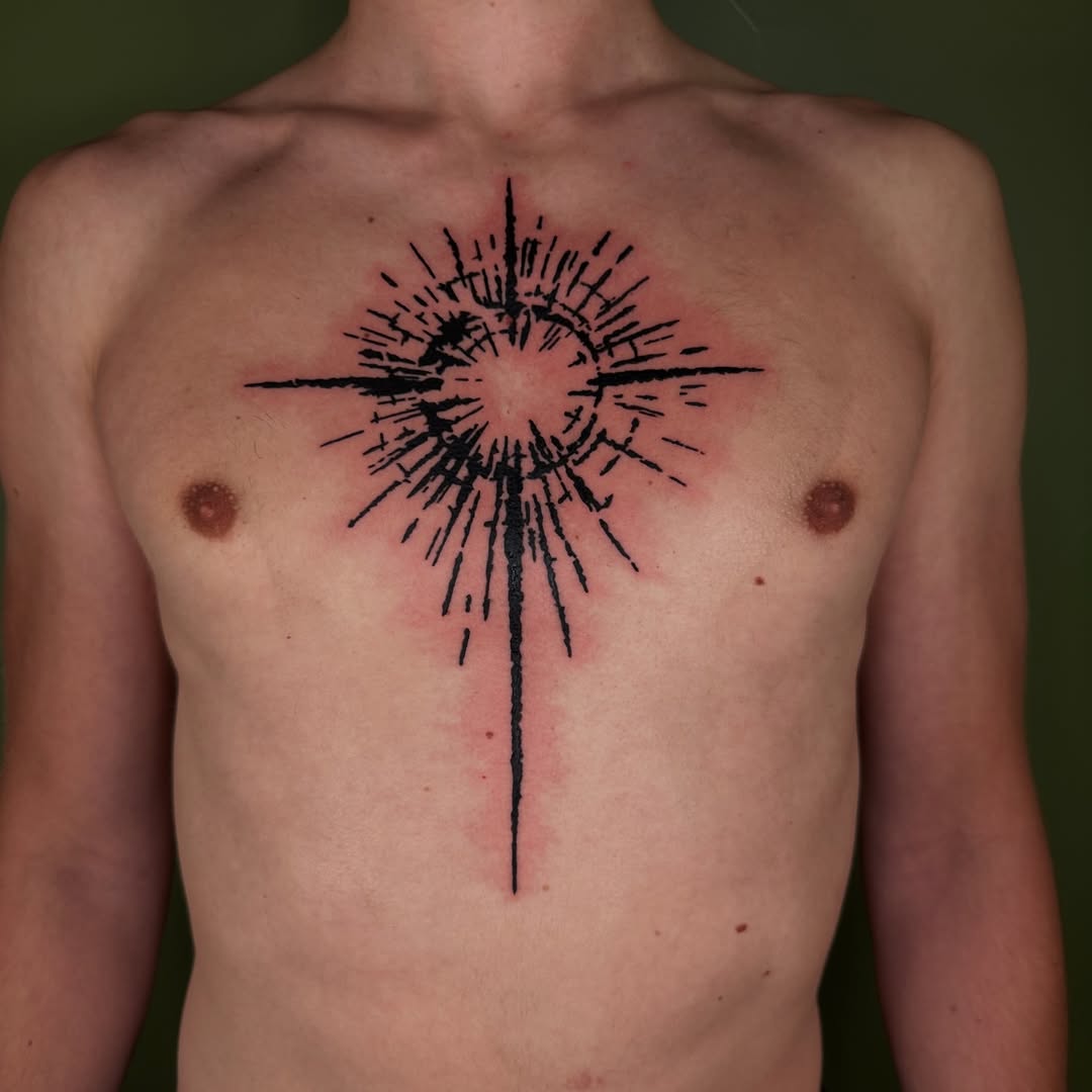 Tattoo by @tapiotats — blackwork, geometric