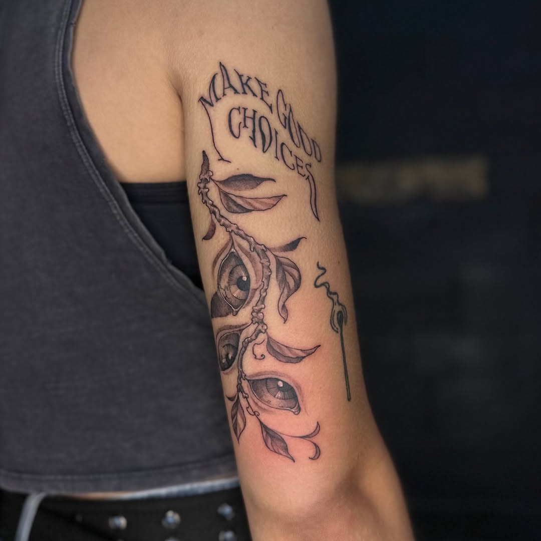 Tattoo by @amamor.art — lettering_script, black_and_grey