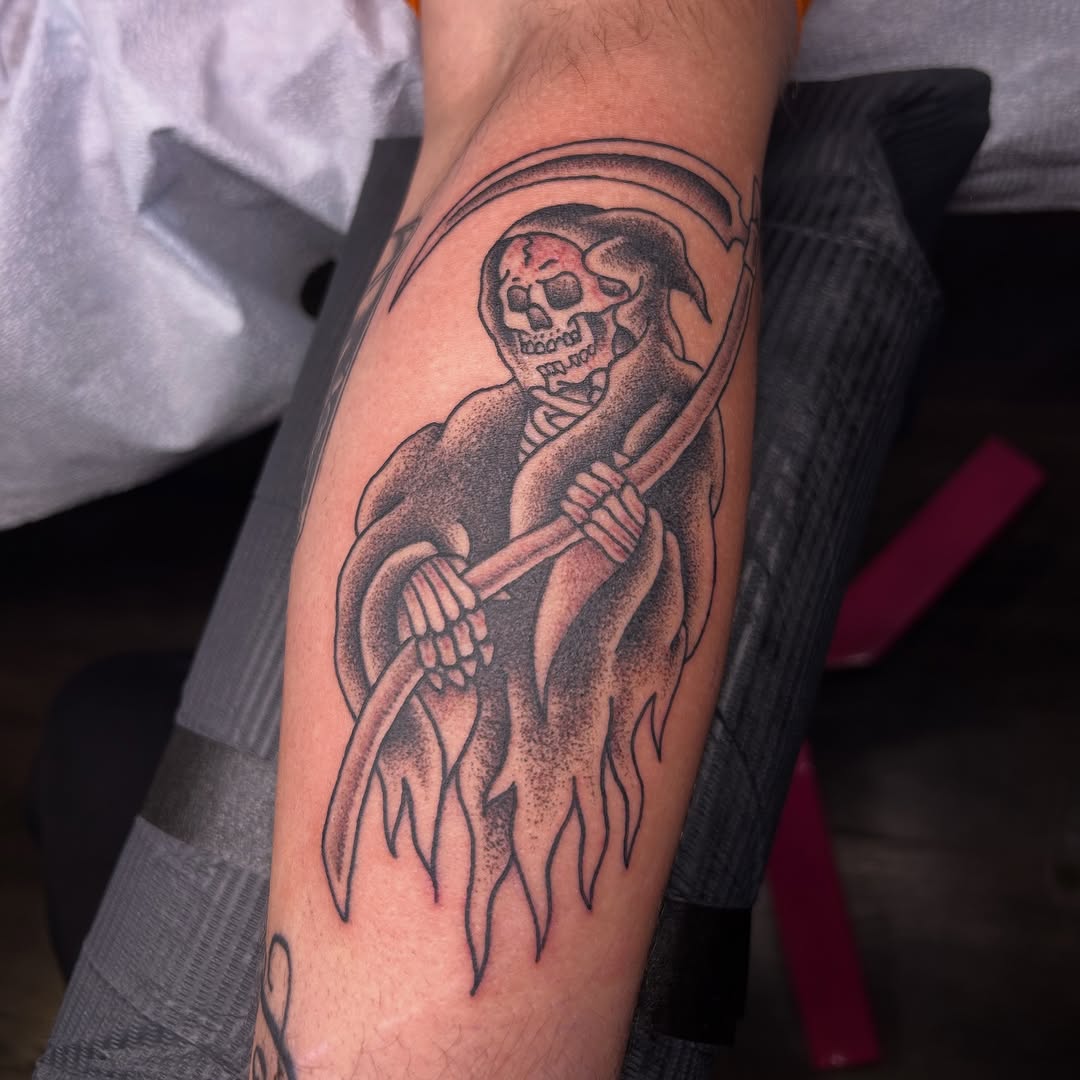 Tattoo by @rubyparkertattoos — american_traditional, dotwork