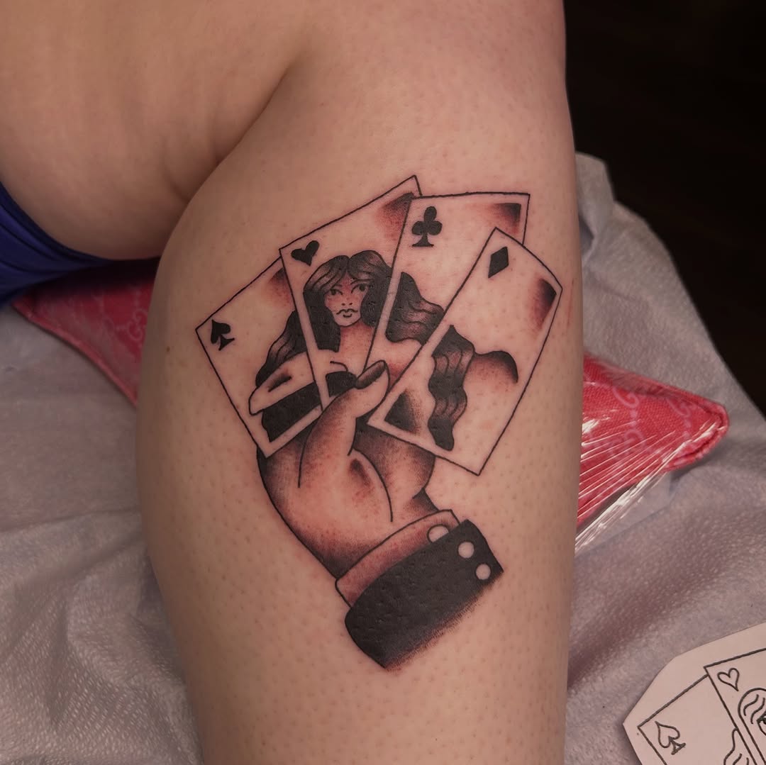 Tattoo by @rubyparkertattoos — american_traditional, black_and_grey