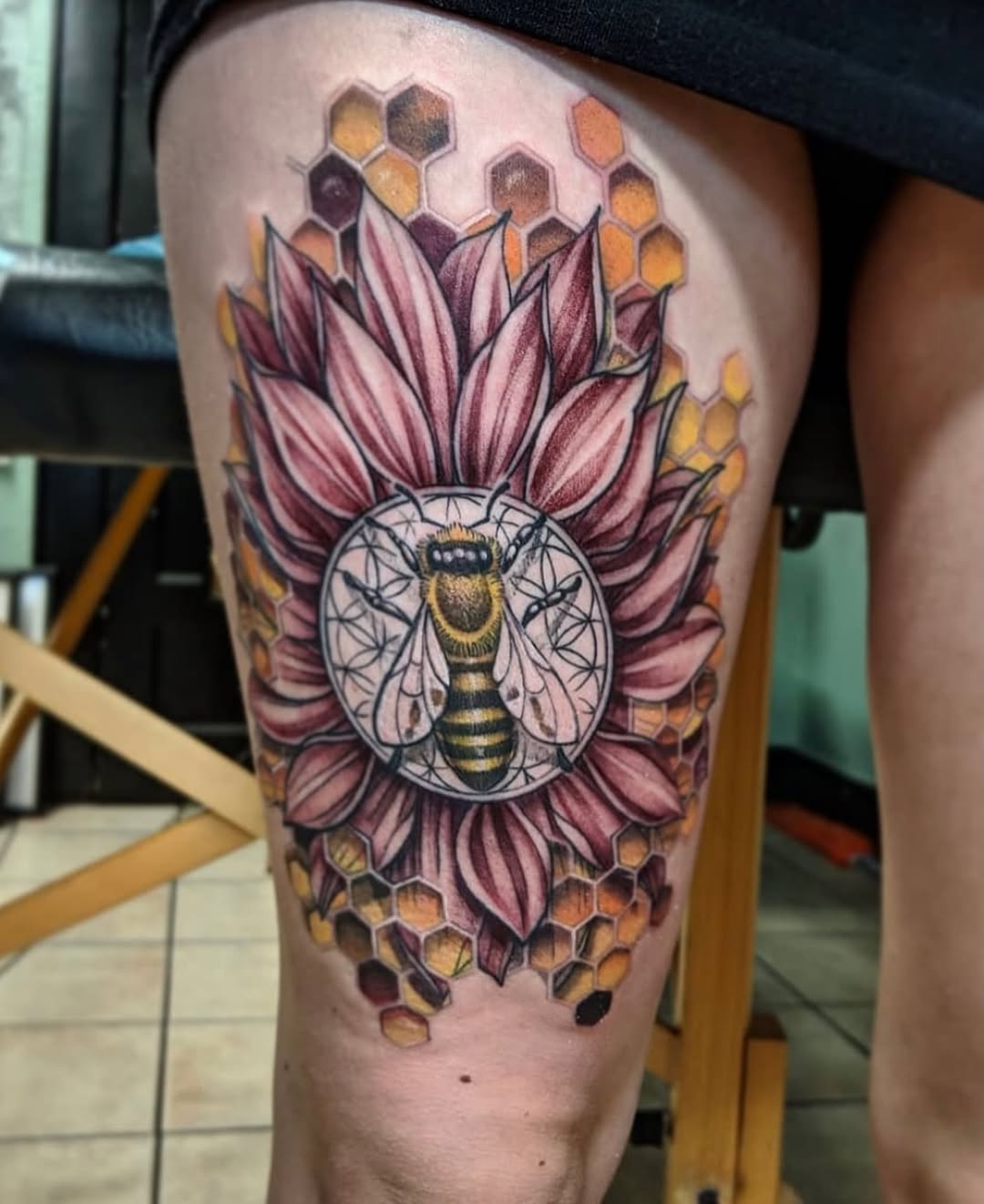 Tattoo by @bollingerart — realism, geometric