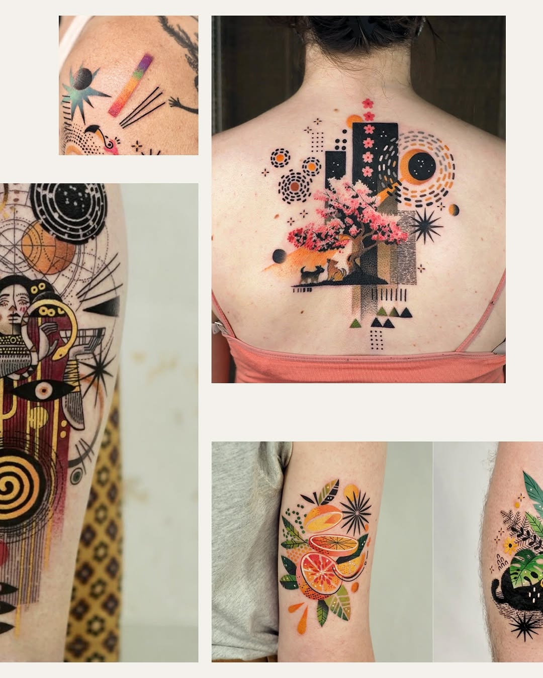 Tattoo by @hen_tattooer — geometric, trash_polka